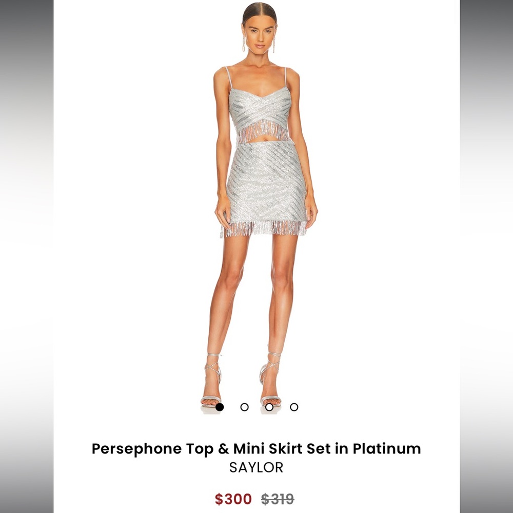 SAYLOR Silver Sequin Skirt Set